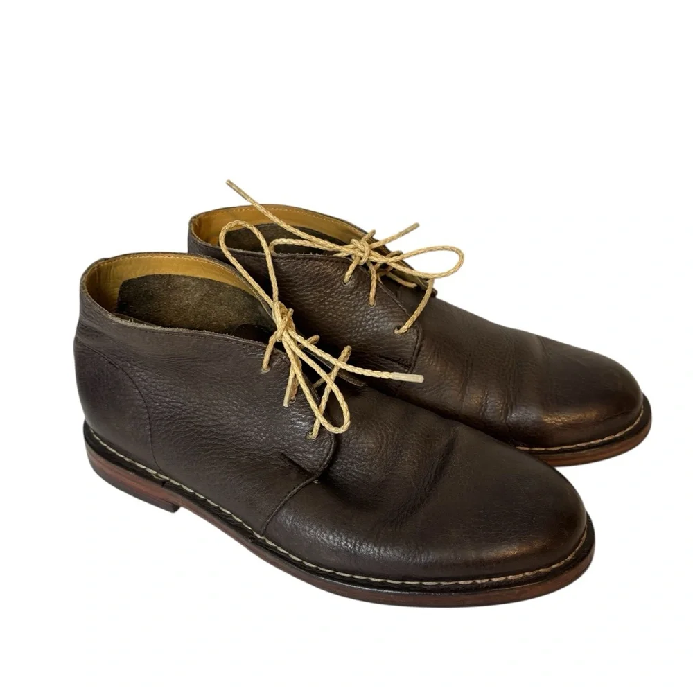 Cole Haan Dark Brown Leather Chukka Boots with Tan Laces